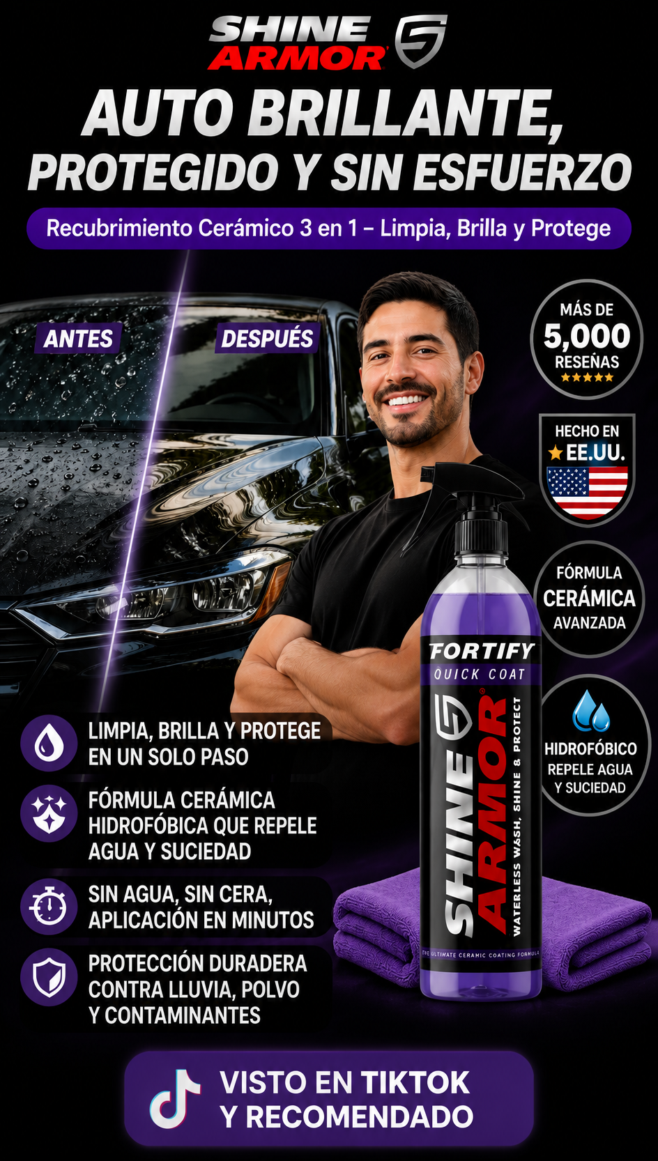 SHINE ARMOR - SPRAY DE REVESTIMIENTO CERÁMICO PARA AUTO