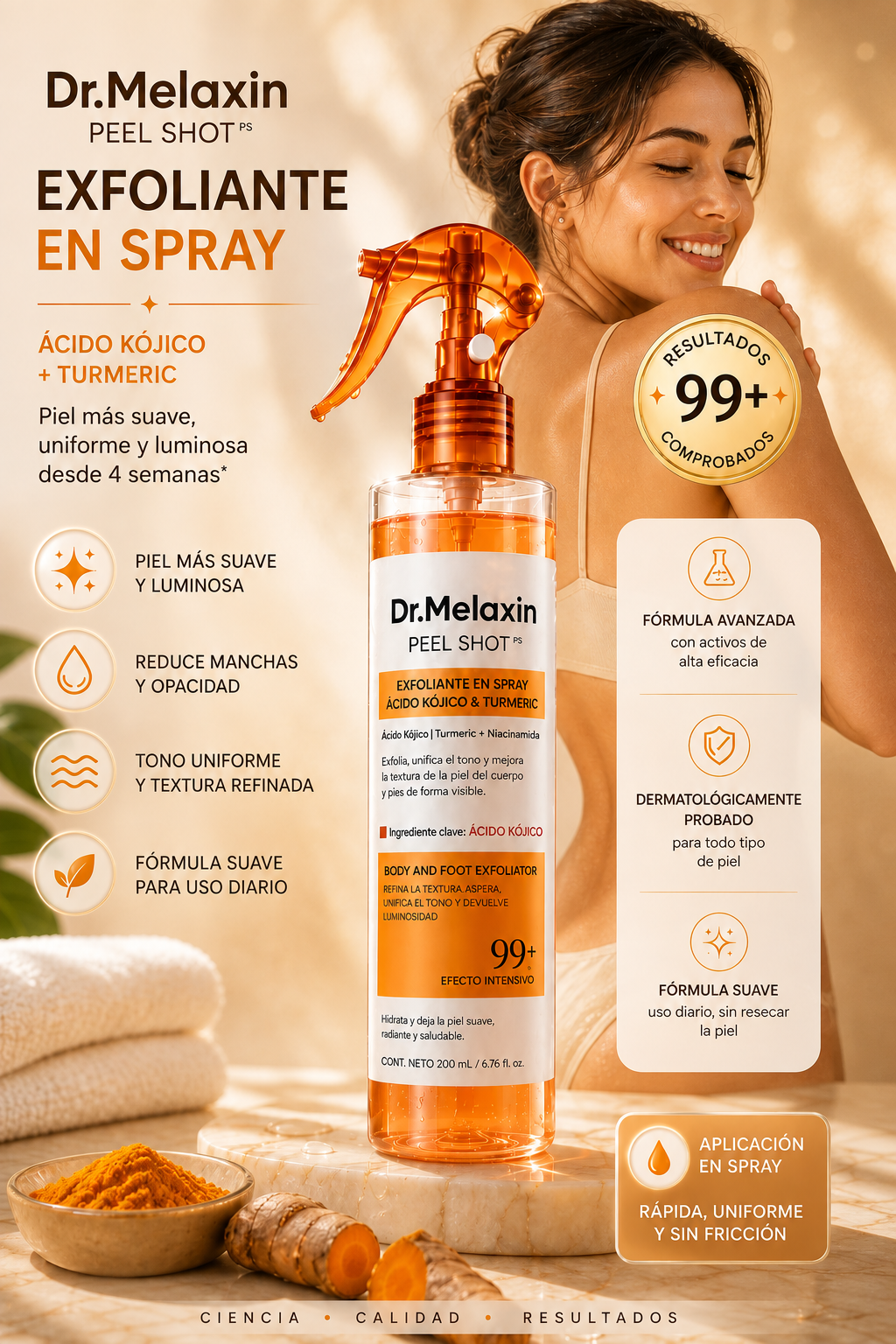 EXFOLIANTE DR. MELAXIN - ACIDO KÓJICO + CÚRCUMA