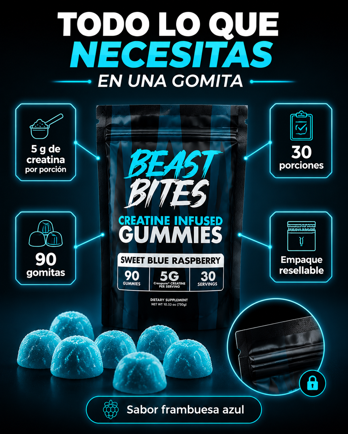 GOMITAS BEAST BITES - CREATINA