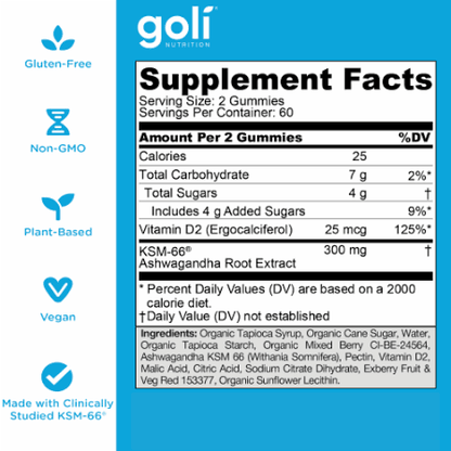 ASHWAGANDHA + VITAMINA D2 GUMMIES DR.BUNA – RELAJACIÓN, ENERGIA Y BIENESTAR